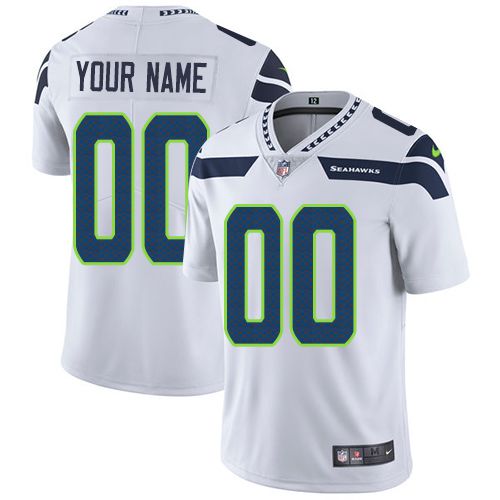 Nike Seattle Sehawks White Men Customized Vapor Untouchable Player Limited Jersey